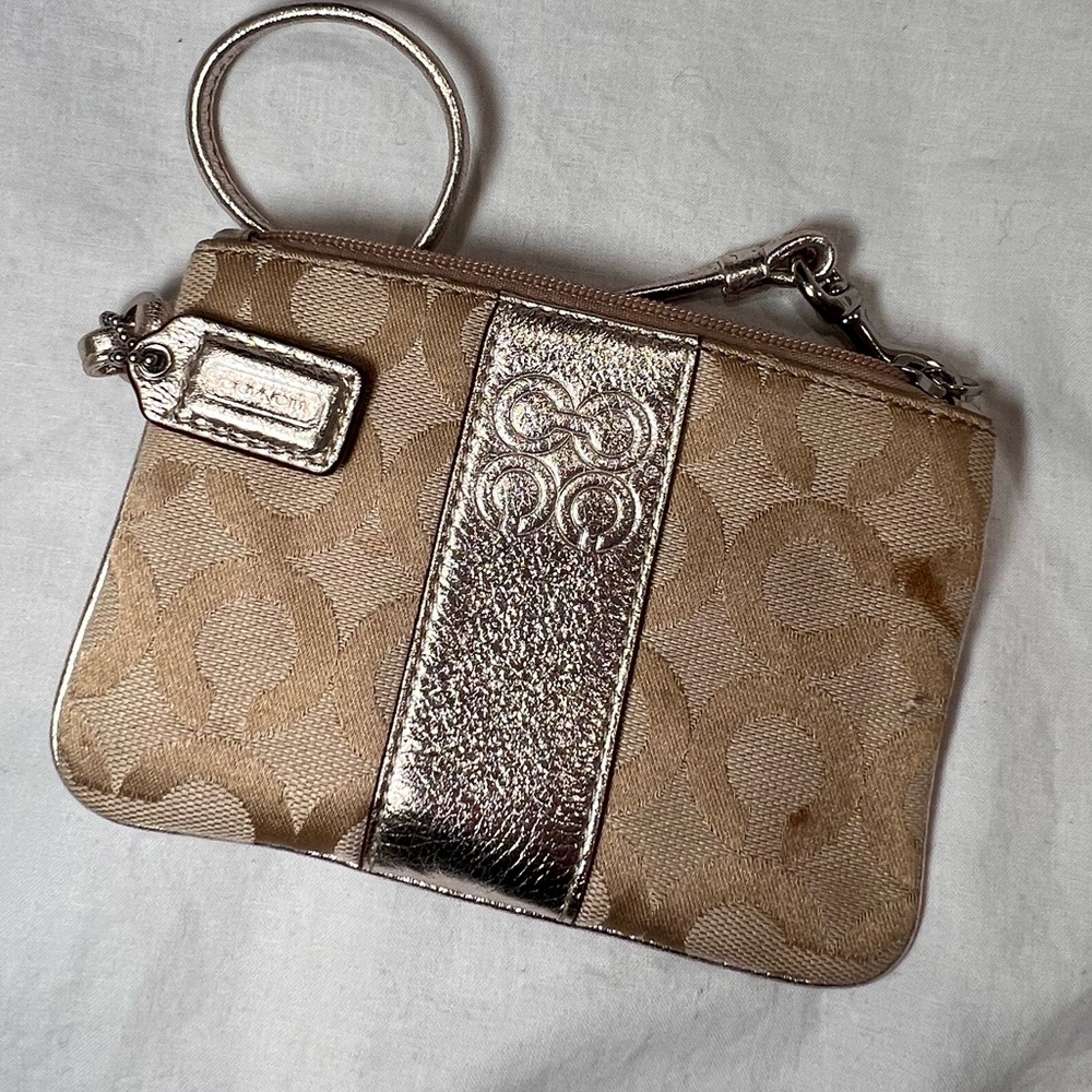 Gold Coach Wristlet